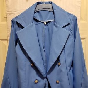 LADIES PERIWINKLE JACKET W/ GOLD EMBELLISHED BUTTONS